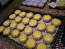 Freshly baked egg tarts